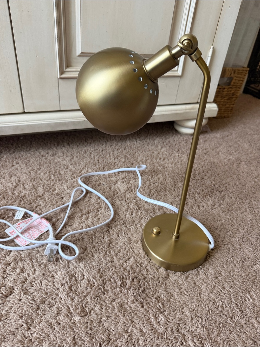Pottery Barn Kids Gold Metal Adjustable Desk Lamp